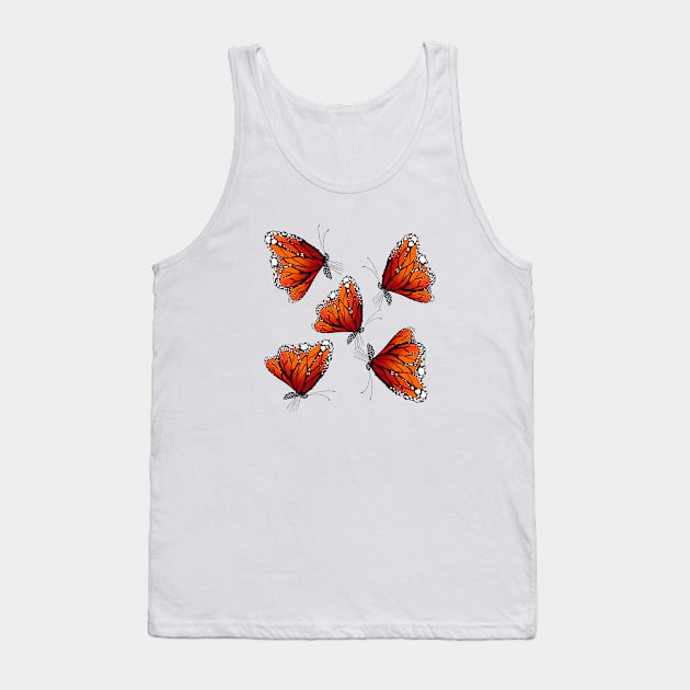 Orange Butterfly Tank Top by MikaelJenei